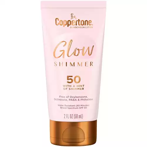 Coppertone Glow with Shimmer Sunscreen Lotion SPF 50, Water Resistant 2 Fl Oz