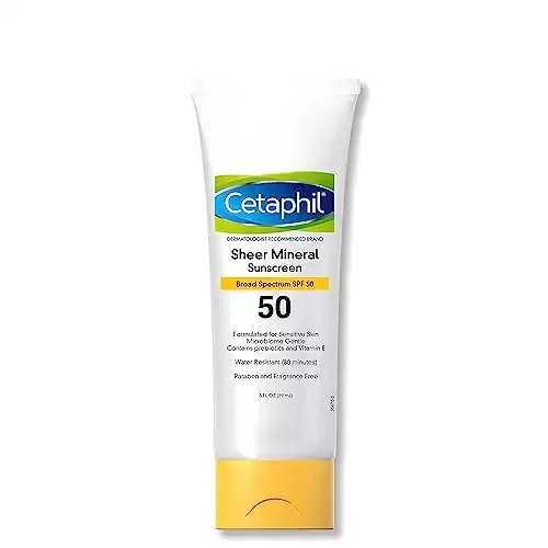 Cetaphil Sheer Mineral Sunscreen Lotion for Face & Body SPF 50, 3oz