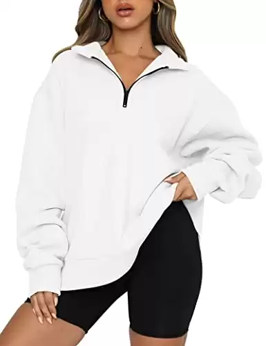 Women's Oversized Half Zip Pullover Sweatshirt