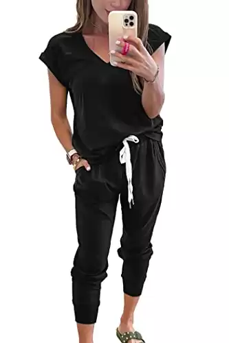 Women's 2 Piece Tracksuit Short Sleeve and Joggers