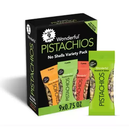 Wonderful Pistachios No Shells, 3 Flavors Mixed Variety Pack