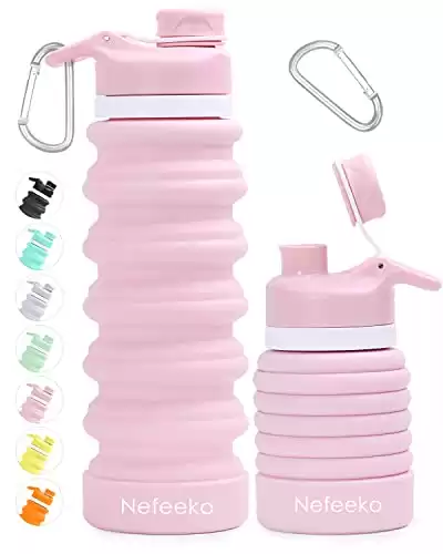 Collapsible Water Bottle, 26oz Silicone Leakproof BPA Free
