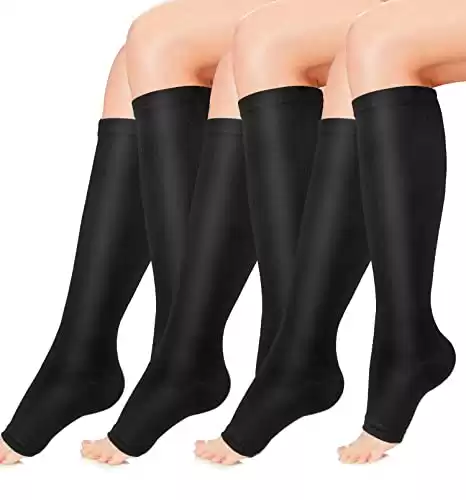 Copper Compression Socks for Women & Men Open Toe