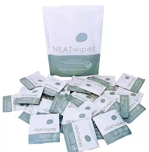 NEATwipes Hand Sanitizing Wipes Travel Size Lavender Essential Oil & Soothing Aloe
