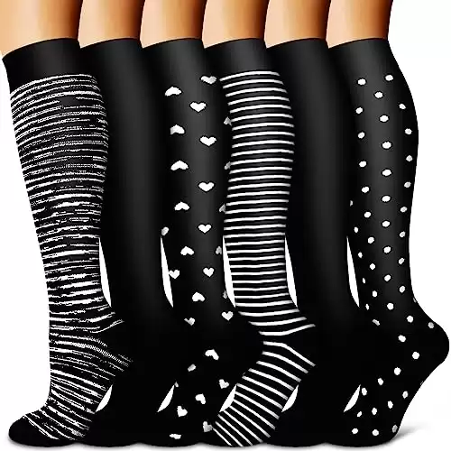 Copper Compression Socks for Women & Men (6 pairs)
