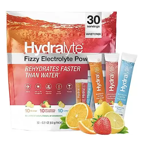 Hydralyte Low Sugar Rapid Rehydration - Lightly Sparkling Electrolyte Powder Packets