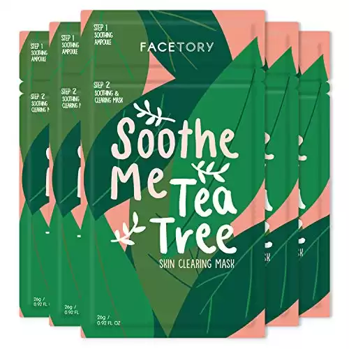 Soothe Me 2-Step Sheet Mask with Tea Tree Oil and Chamomile Extract For Acne Prone Skin  (Pack of 5)