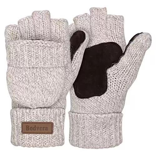 Thermal Insulation Fingerless Texting Wool Gloves