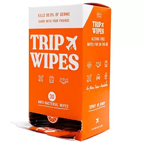 TRIP WIPES Alcohol-Free Hand Sanitizing Antibacterial Hand Wipes