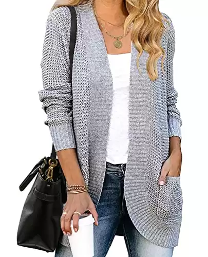 Women's Long Sleeve Open Front Cardigans Chunky Knit