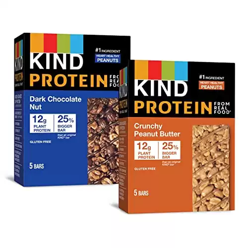 KIND Protein Bars, Variety Pack, Dark Chocolate Nut, Crunchy Peanut Butter