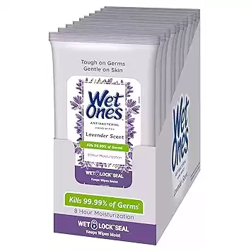 Wet Ones Antibacterial Lavender Hand Wipes Travel Size (10 pack)